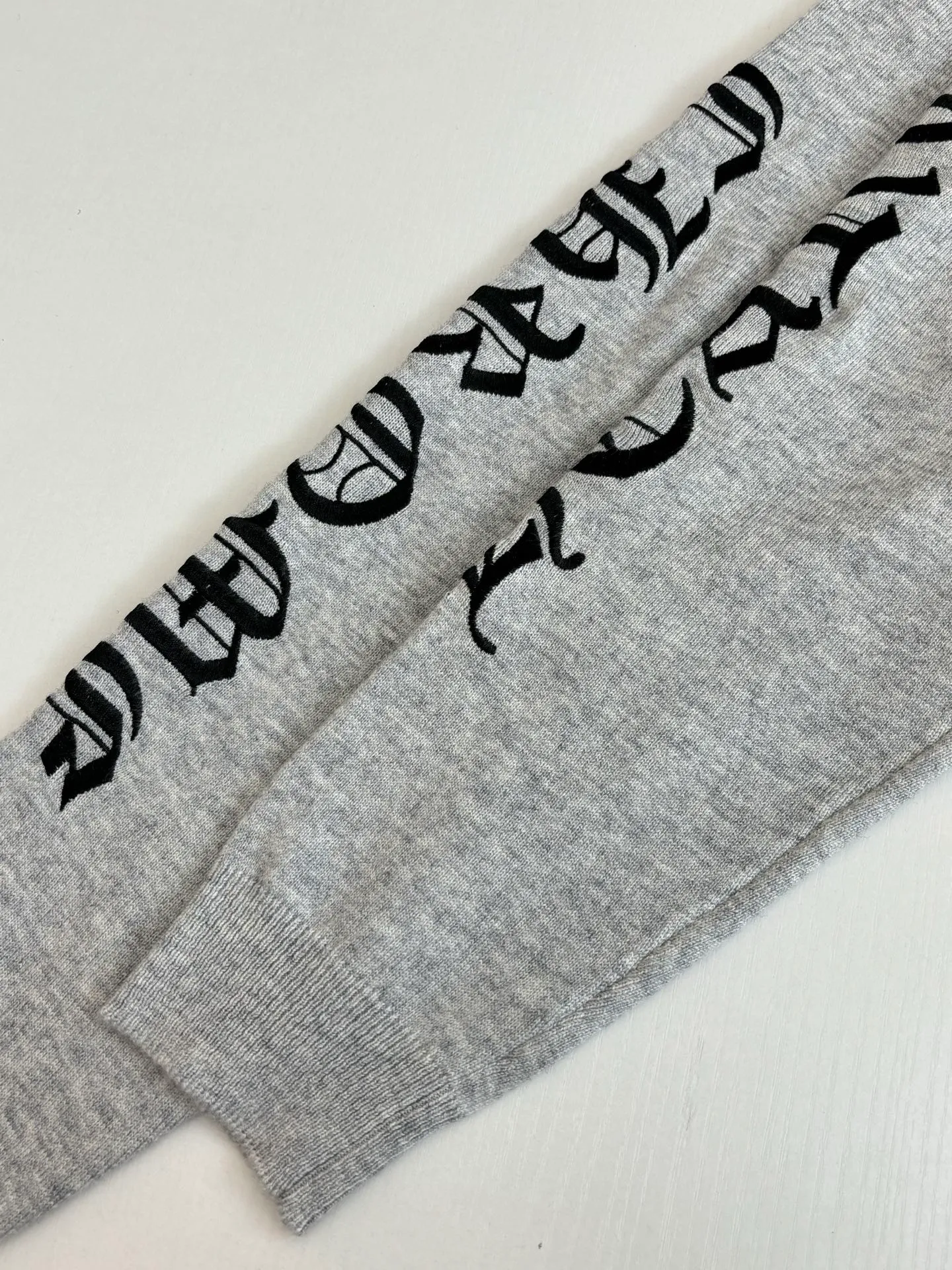P450 Chrome Hrate*/Chrome Heart SS26 Sanskrit letter jacquard wool knitted crew neck sweater Size: S/M/L/XL